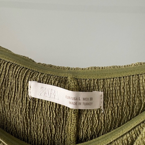 Olive Green Strapless Midi Dress - Picture 6 of 7